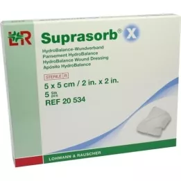 SUPRASORB X HydroBalance obväz na rany 5x5 cm, 5 ks