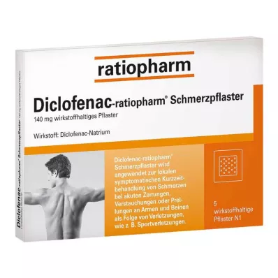 DICLOFENAC-ratiopharm náplasti proti bolesti, 5 ks