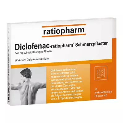 DICLOFENAC-ratiopharm náplasti proti bolesti, 10 ks