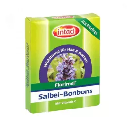 FLORIMEL Šalviové cukríky s vitamínom C bez cukru, 40 g