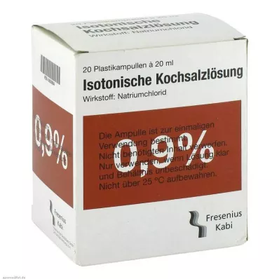 KOCHSALZLÖSUNG 0,9% plastová amp.Fresenius, 20X20 ml