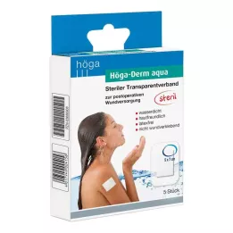 HÖGA-DERM aqua ste.transp.obväz.s.otvorom na rany.5x7 cm, 5 ks