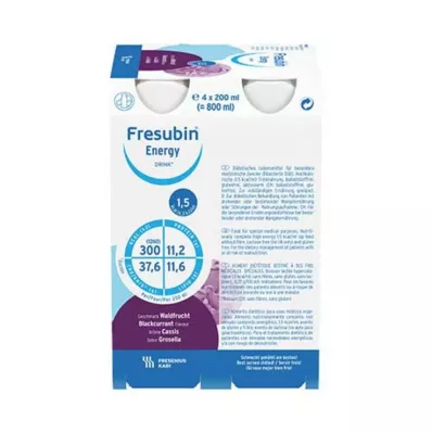 FRESUBIN ENERGY DRINK Fľaša na pitie lesného ovocia, 4x200 ml