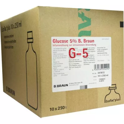 Glukóza 5% B.Braun Ecoflac P, 10X250 ml Glukóza 5% B.Braun Ecoflac P, 10X250 ml