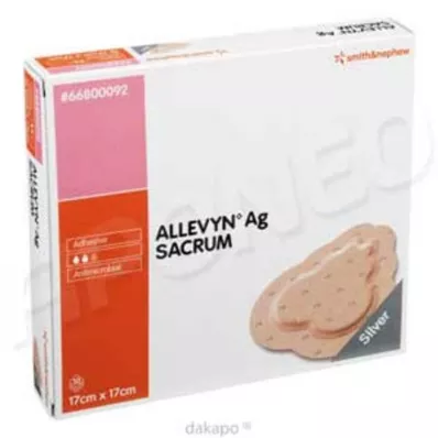 ALLEVYN Ag Sacrum 17x17 cm obväz na rany, 10 ks