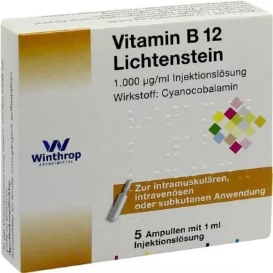 VITAMIN B12 1 000 μg ampulky Lichtenstein, 5X1 ml