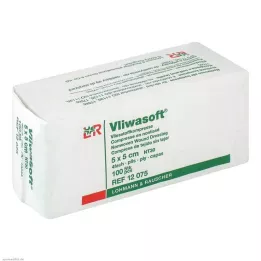 VLIWASOFT Obklady z netkanej textílie 5x5 cm nesterilné 4l, 100 ks