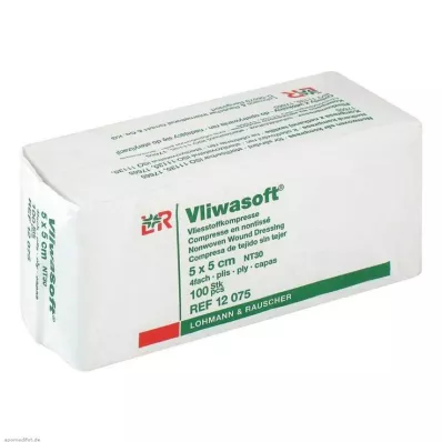 VLIWASOFT Obklady z netkanej textílie 5x5 cm nesterilné 4l, 100 ks