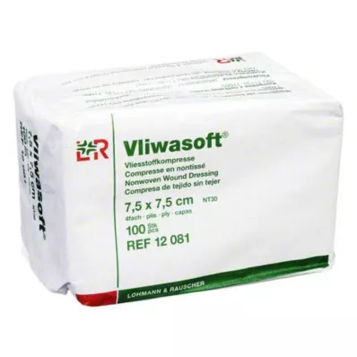VLIWASOFT Kompresy z netkanej textílie 7,5x7,5 cm nesterilné 4l, 100 ks VLIWASOFT Kompresy z netkanej textílie 7,5x7,5 cm nesterilné 4l, 100 ks