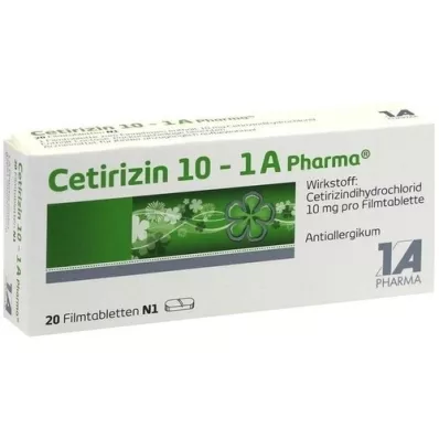 CETIRIZIN 10-1A Pharma filmom obalené tablety, 20 ks