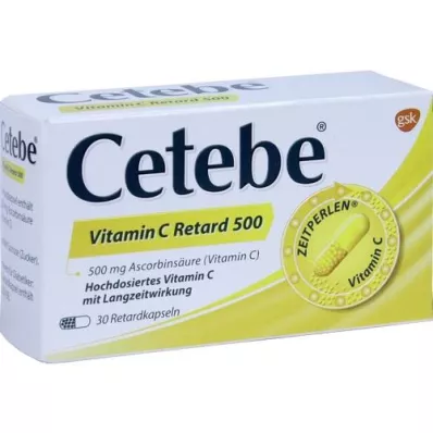 CETEBE Kapsuly s predĺženým uvoľňovaním vitamínu C 500 mg, 30 ks