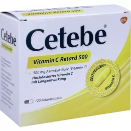 CETEBE Kapsuly s predĺženým uvoľňovaním vitamínu C 500 mg, 120 ks