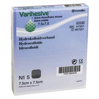 VARIHESIVE extra tenké 7,5x7,5 cm HKV hydroaktívne, 5 ks