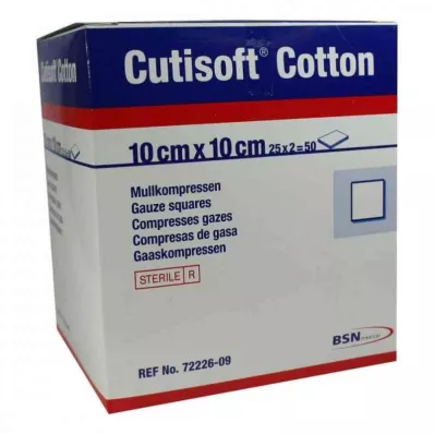 CUTISOFT Bavlna Compr.10x10 cm ster.12-násobok, 25X2 ks CUTISOFT Bavlna Compr.10x10 cm ster.12-násobok, 25X2 ks