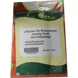 LÄTZCHEN Erw.m.Tasche 2seit.Tex.m.Fol.Druckknöpfe, 1 ks