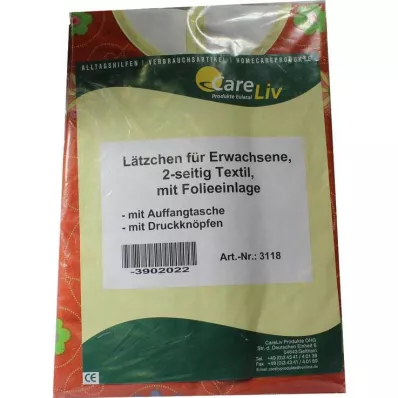 LÄTZCHEN Erw.m.Tasche 2seit.Tex.m.Fol.Druckknöpfe, 1 ks