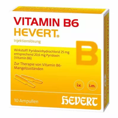 VITAMIN B6 HEVERT Ampulky, 10X2 ml VITAMIN B6 HEVERT Ampulky, 10X2 ml