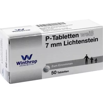 P TABLETTEN biela 7 mm rozstup, 50 ks