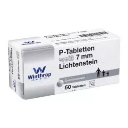 P TABLETTEN biela 7 mm rozstup, 50 ks