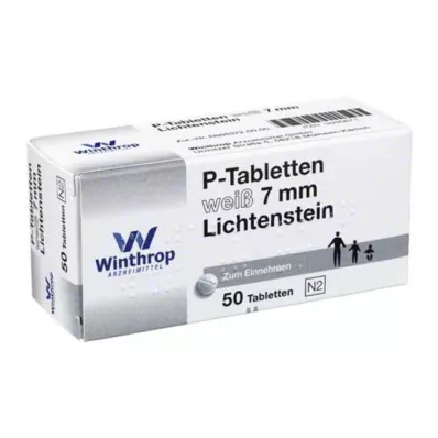 P tablety biele 7 mm delenie, 50 ks
