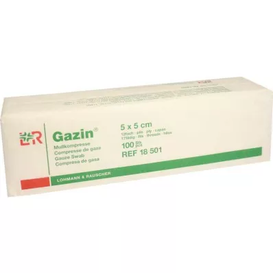 GAZIN Gáza komp. 5x5 cm nesterilná 12x op, 100 ks GAZIN Gáza komp. 5x5 cm nesterilná 12x op, 100 ks