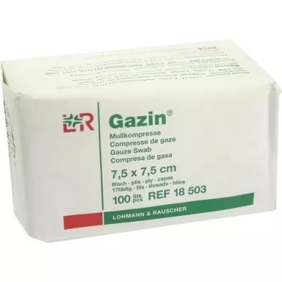 GAZIN Gáza komp. 7,5x7,5 cm nesterilná 8-násobná op, 100 ks