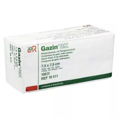 GAZIN Gáza komp. 7,5x7,5 cm nesterilná 12x RK, 100 ks GAZIN Gáza komp. 7,5x7,5 cm nesterilná 12x RK, 100 ks