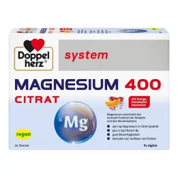 DOPPELHERZ Granule systému Magnesium 400 Citrate, 20 ks