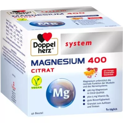 DOPPELHERZ Granule systému Magnesium 400 Citrate, 40 ks