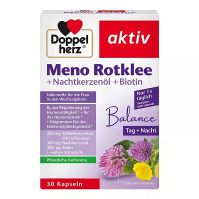 DOPPELHERZ Meno Red Clover+Evening Primrose Oil+Biotin Capsules, 30 kapsúl DOPPELHERZ Meno Red Clover+Evening Primrose Oil+Biotin Capsules, 30 kapsúl