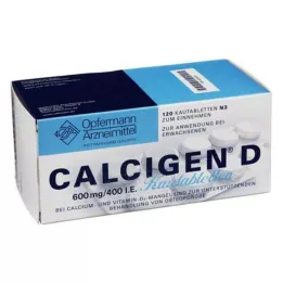 CALCIGEN D 600 mg/400 I.U. žuvacie tablety, 120 kapsúl