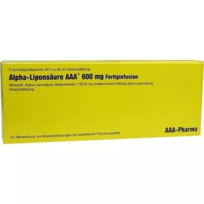 ALPHA LIPONSÄURE AAA 600 mg injekčné liekovky, 5X50 ml
