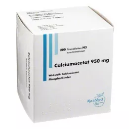 CALCIUMACETAT 950 mg filmom obalené tablety, 200 kusov