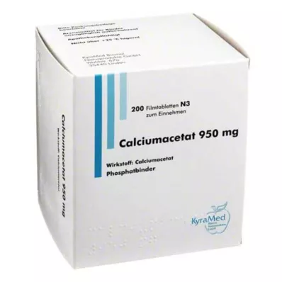 CALCIUMACETAT 950 mg filmom obalené tablety, 200 kusov CALCIUMACETAT 950 mg filmom obalené tablety, 200 kusov