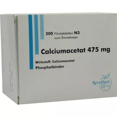 CALCIUMACETAT 475 mg filmom obalené tablety, 200 kusov