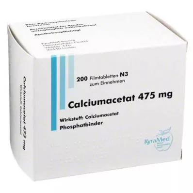 CALCIUMACETAT 475 mg filmom obalené tablety, 200 kusov CALCIUMACETAT 475 mg filmom obalené tablety, 200 kusov