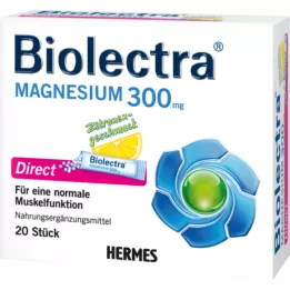 BIOLECTRA Magnézium 300 mg Priame citrónové tyčinky, 20 ks