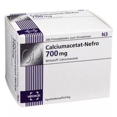 Octan vápenatý Nefro 700 mg filmom obalené tablety, 200 ks Octan vápenatý Nefro 700 mg filmom obalené tablety, 200 ks