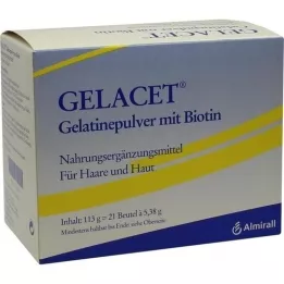 GELACET Želatína v prášku s biotínom vo vrecúšku, 21 ks