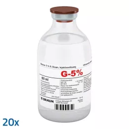 GLUCOSE 5% injekčný roztok B.Braun, 20X50 ml