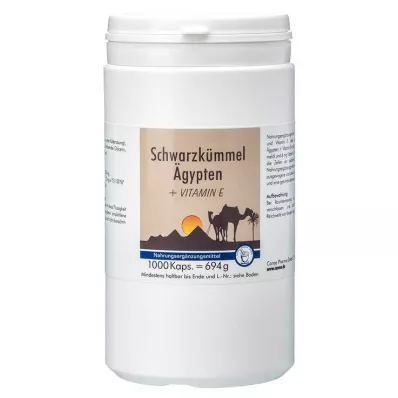 SCHWARZKÜMMEL ÄGYPTEN+E Kapsule, 1000 kapsúl SCHWARZKÜMMEL ÄGYPTEN+E Kapsule, 1000 kapsúl
