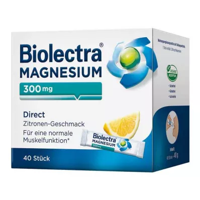BIOLECTRA Magnézium 300 mg Priame citrónové tyčinky, 40 ks