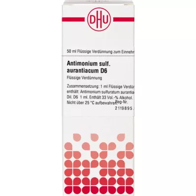 ANTIMONIUM SULFURATUM aurantiacum D 6 riedenie, 50 ml