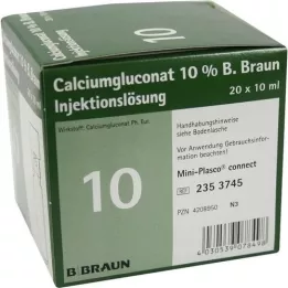 CALCIUMGLUCONAT 10% MPC Injekčný roztok, 20X10 ml