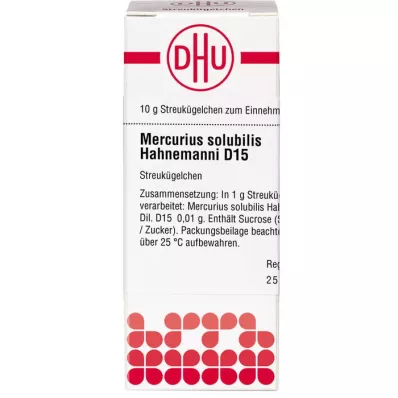MERCURIUS SOLUBILIS Hahnemanni D 15 globúl, 10 g
