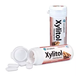 MIRADENT Xylitolové žuvačky so škoricou, 30 ks