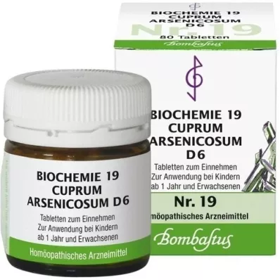 BIOCHEMIE 19 Cuprum arsenicosum D 6 tabliet, 80 kapsúl