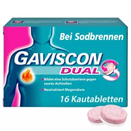 GAVISCON Dvojité 250 mg/106,5 mg/187,5 mg žuvacie tablety, 16 ks