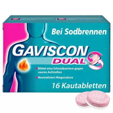 GAVISCON Dvojité 250 mg/106,5 mg/187,5 mg žuvacie tablety, 16 ks