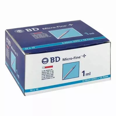 BD MICRO-FINE+ Inzulínspr.1 ml U40 12,7 mm, 100X1 ml